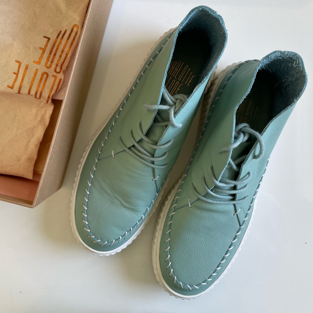Charlotte Stone Darcy platform sneaker creeper in mint green